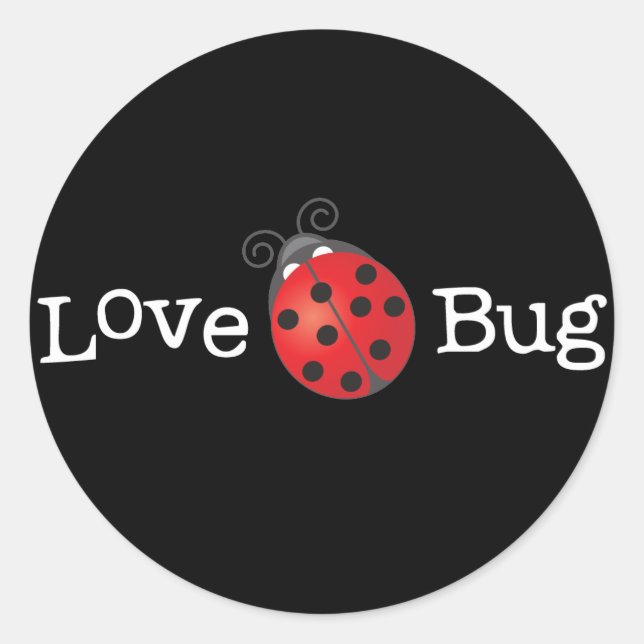Love Bug - Ladybug Classic Round Sticker (Front)