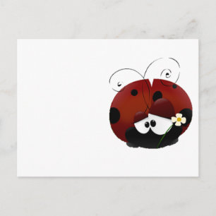 Love Bug Ladybug, Cute Cartoon Valentine’s Day Holiday Postcard