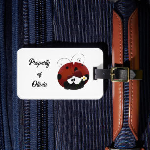 Love Bug Ladybug, Cute Cartoon Valentine’s Day Luggage Tag