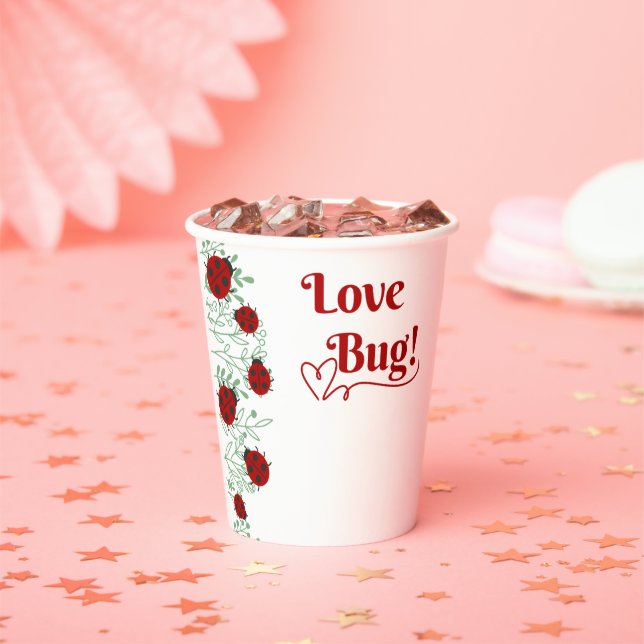 Love Bug Minimalist Baby Shower Paper Cups (Insitu)
