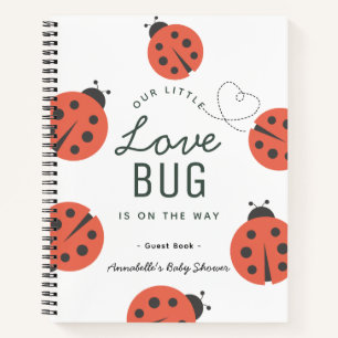 Love Bug Red Ladybug Baby Shower Guest Book