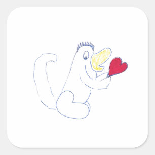 Love Bug Square Stickers