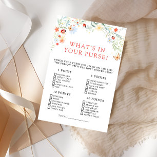 Love Bug Whats in Your Purse Baby Shower Game