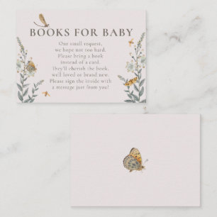 Love Bug Wildflower Books for Baby Shower Enclosure Card