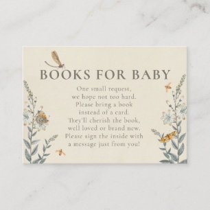 Love Bug Wildflower Books for Baby Shower  Enclosure Card