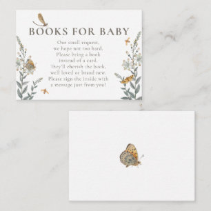 Love Bug Wildflower Books for Baby Shower  Enclosure Card