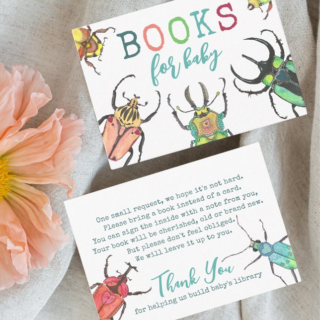 Love Bugs Baby Shower Books for Baby Request Enclosure Card (Creator Uploaded)