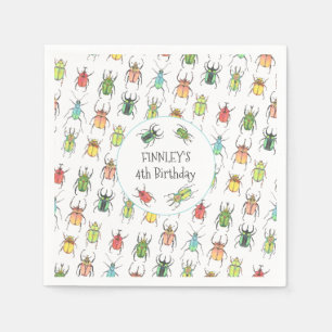 Love Bugs Beetles Kids Birthday Napkin