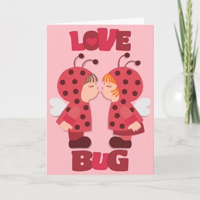 Love Bugs Beetles Valentine's Card (Front)