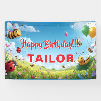Love Bugs Birthday Party Insects Theme Banner