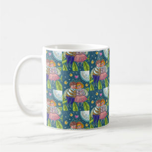 LOVE BUGS, FIREFLIES & FULL MOON, CUTE VALENTINE COFFEE MUG