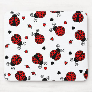 Love Bugs Red Ladybugs Mouse Mat
