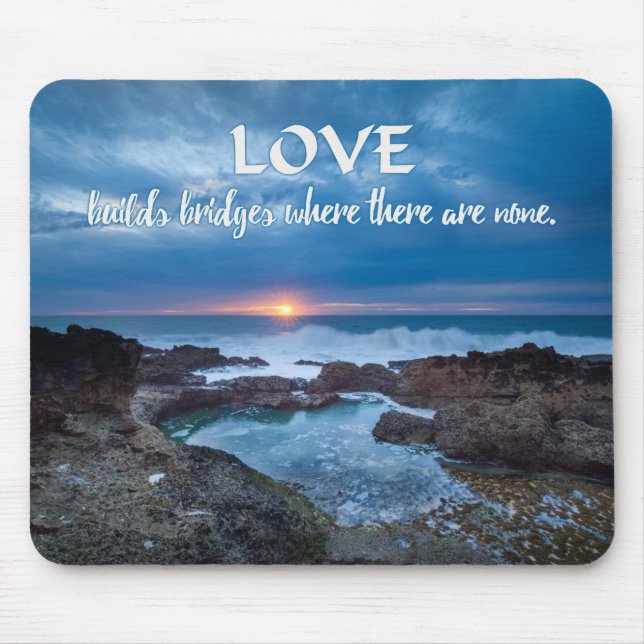 Love Builds Bridges mousepad (Front)