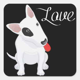 Love Bull Terrier Puppy Dog Sticker / Label
