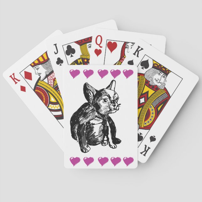 Love Bulldog Dog Classic Playing Cards (Back)