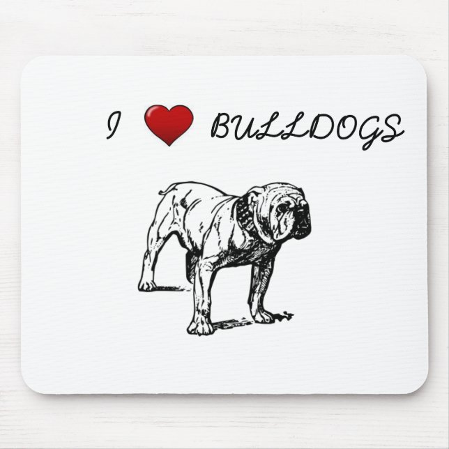 Love Bulldogs Mouse Mat (Front)