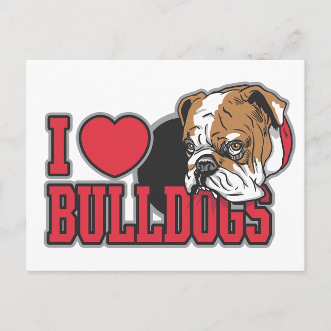 Love Bulldogs Postcard (Front)