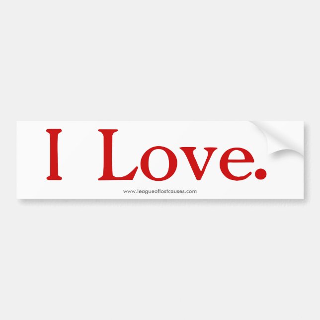 "Love" bumper sticker (Front)