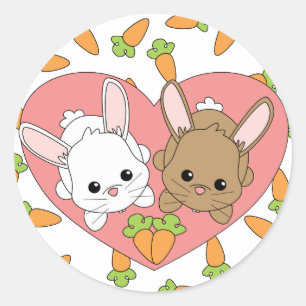 Love Bunnies Classic Round Sticker
