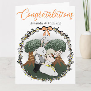 Love Bunnies Personalised Wedding Congratulations Card