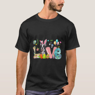 Love Bunny Boston Terrier Easter Day Hunting Eggs T-Shirt