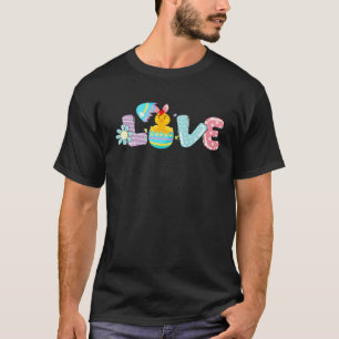 Love Bunny Chicken Eggs Hunting Happy Easter Day T-Shirt