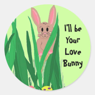 Love Bunny Classic Round Sticker
