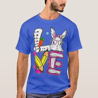 Love Bunny Easter Day Teacher Cute Bunny Face Happ T-Shirt