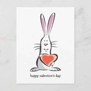 Love Bunny Valentine Holiday Postcard