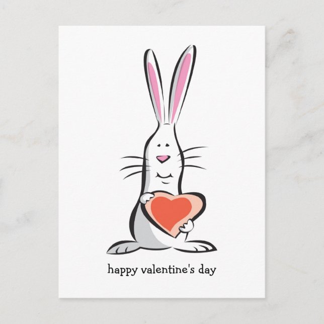 Love Bunny Valentine Holiday Postcard (Front)