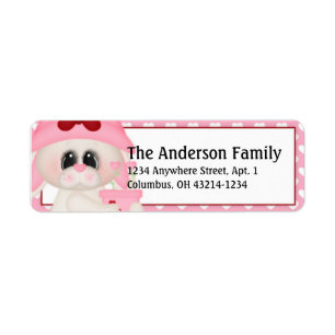Love Bunny Valentine Return Address Labels d2