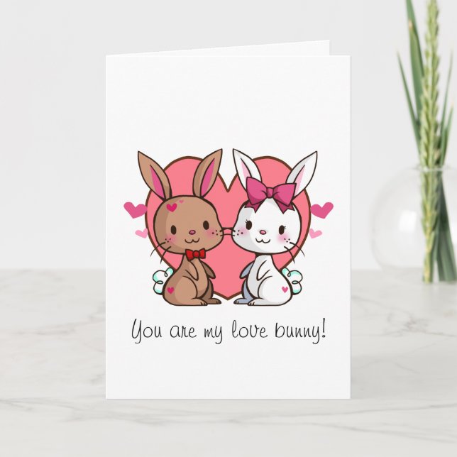 Love Bunny Valentine's Card (Front)