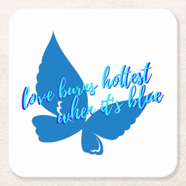 Love burns  square paper coaster (Front)