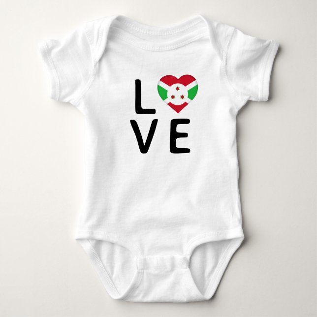 Love - Burundi Flag Baby Bodysuit (Front)