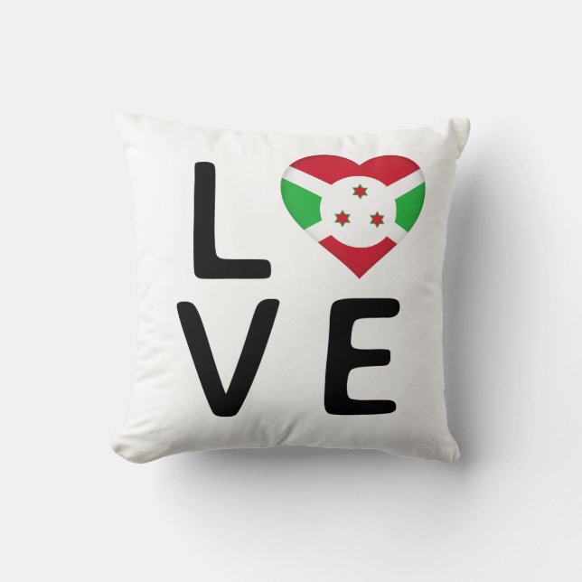 Love - Burundi Flag Cushion (Front)