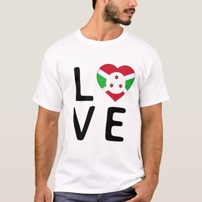 Love - Burundi Flag T-Shirt (Front)