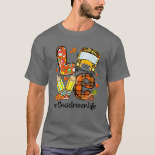 LOVE Bus Leopard Bus Driver Life Fall Funny Thankg T-Shirt