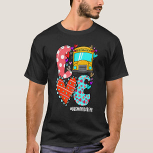 LOVE Bus Monitor Life Leopard Heart Valentine's Da T-Shirt