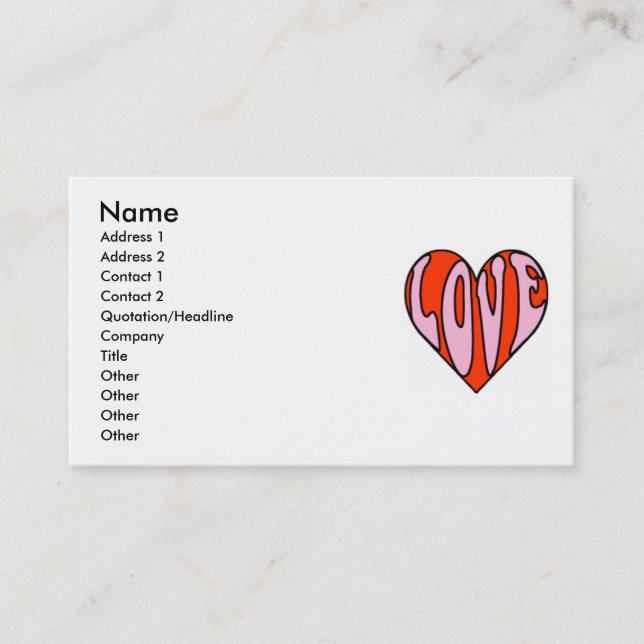 Love Business Card (Front)