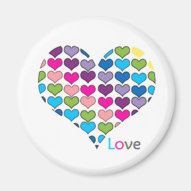 love button, valentine magnet (Front)