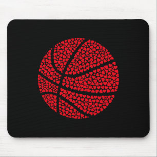 Love Bysketbyll Coach Player Hearts Girls Valentin Mouse Mat