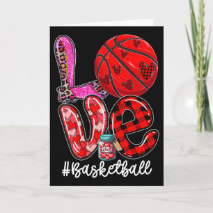 Love Bysketbyll Equipment Player Team Valentine's  Card