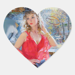 love cafe Heart Stickers