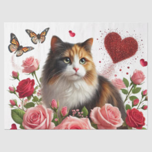 Love Calico Cats Valentine's Day Tissue Paper