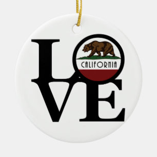 LOVE California Ceramic Tree Decoration