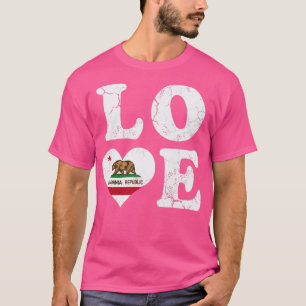 Love California Republic Flag Vintage Distressed T-Shirt