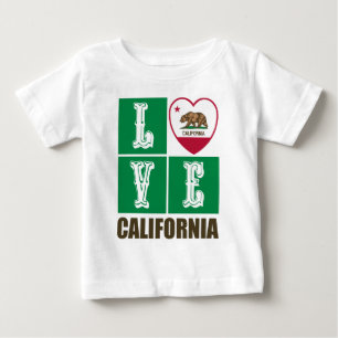 Love California Republic State Flag Heart Pride Baby T-Shirt