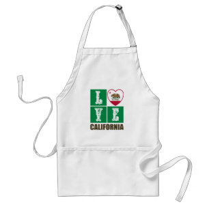Love California Republic State Flag Heart Pride Standard Apron