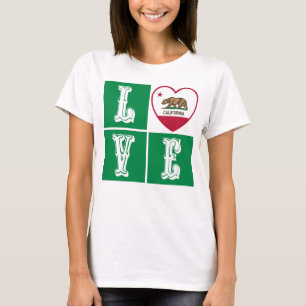 Love California Republic State Flag Heart Pride T-Shirt