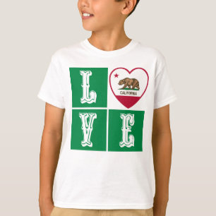 Love California Republic State Flag Heart Pride T-Shirt
